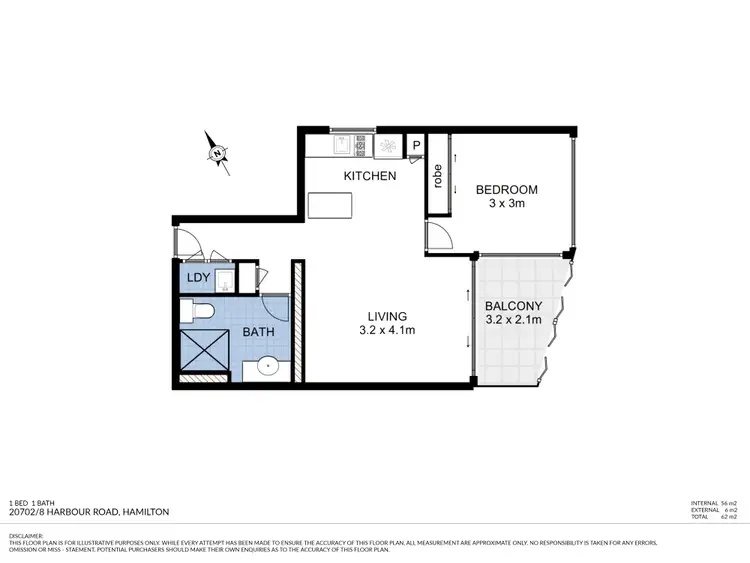 Floorplan of Homely apartment listing, 20702/8 Hercules Street, Hamilton QLD 4007