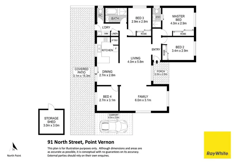 Floorplan of Homely house listing, 91 North Street, Point Vernon QLD 4655