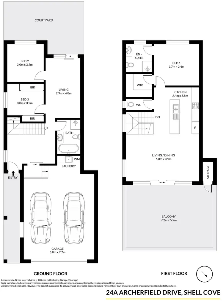 Floorplan of Homely semi-detached listing, 24A Archerfield Drive, Shell Cove NSW 2529