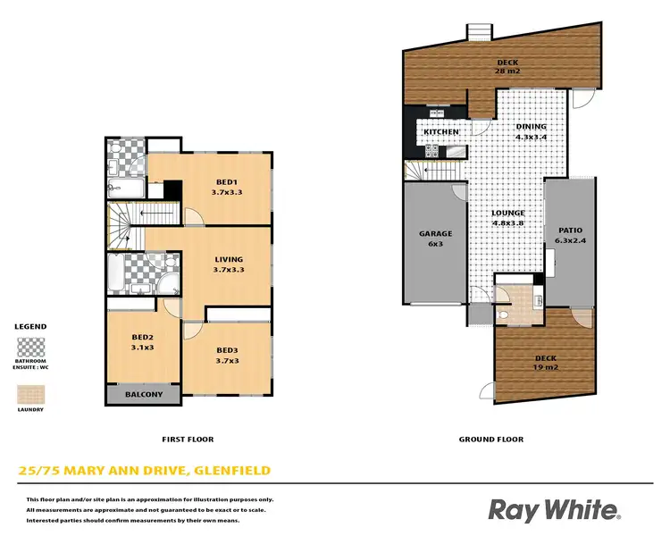 Floorplan of Homely townhouse listing, 25/75 Mary Ann Drive, Glenfield NSW 2167