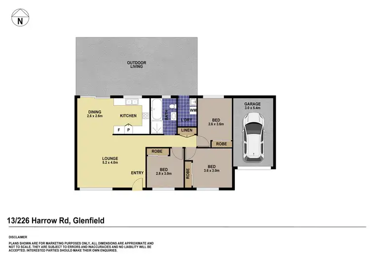 Floorplan of Homely villa listing, 13/226 Harrow Road, Glenfield NSW 2167