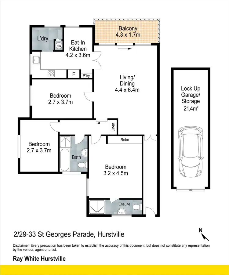 Floorplan of Homely apartment listing, 2/29-33 St Georges Parade, Hurstville NSW 2220