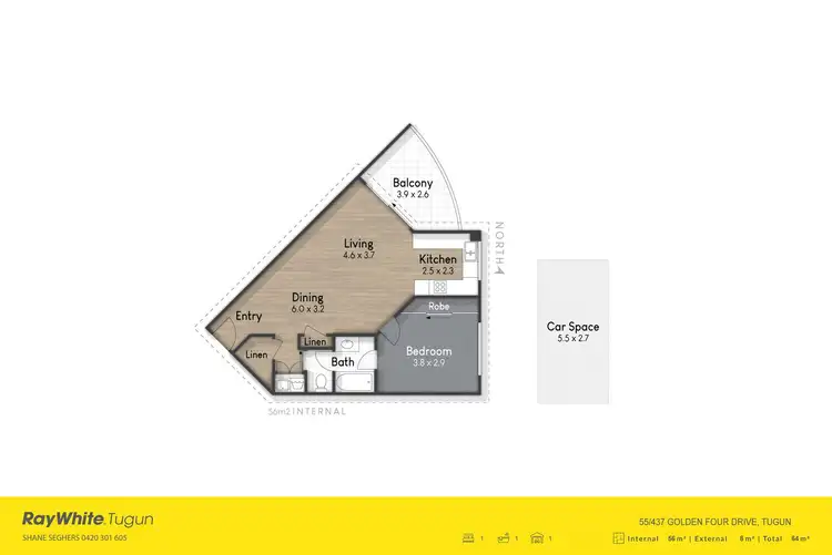 Floorplan of Homely unit listing, 55/437 Golden Four Drive, Tugun QLD 4224