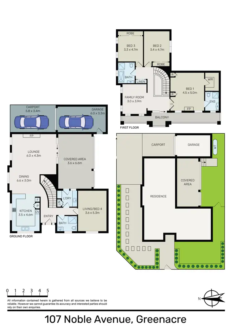 Floorplan of Homely semi-detached listing, 107 Noble Avenue, Greenacre NSW 2190