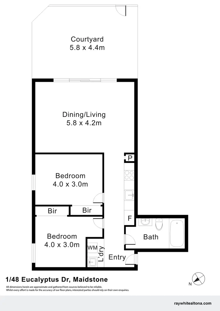 Floorplan of Homely apartment listing, 1/48 Eucalyptus Drive, Maidstone VIC 3012