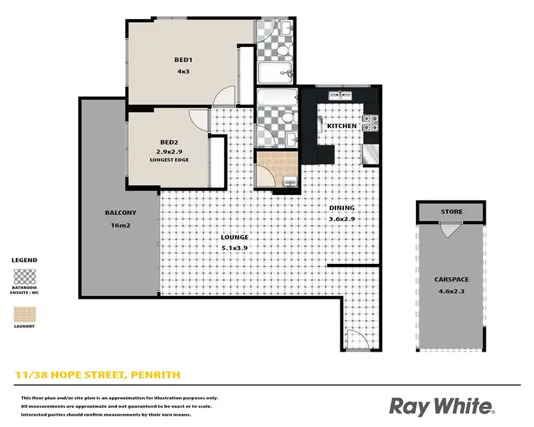 Floorplan of Homely apartment listing, 11/38 Hope Street, Penrith NSW 2750