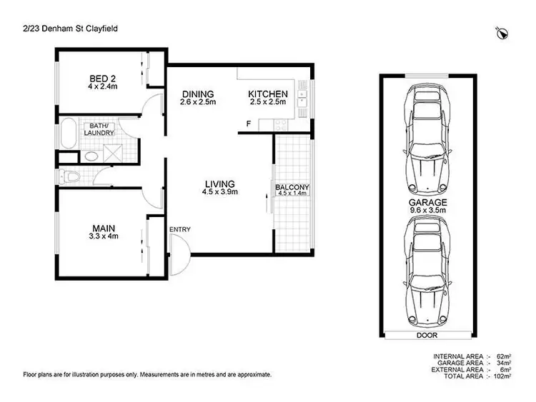 Floorplan of Homely unit listing, 2/23 Denham Street, Clayfield QLD 4011