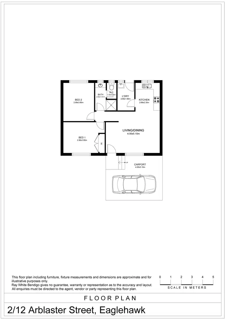 Floorplan of Homely house listing, 2/12 Arblaster Street, California Gully VIC 3556