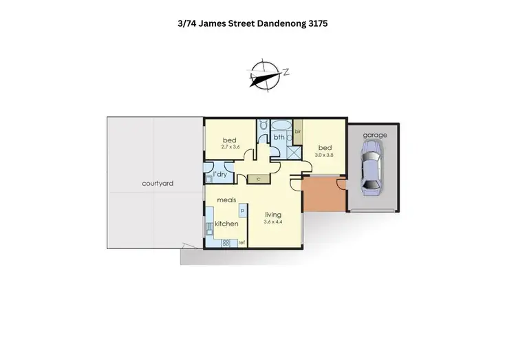 Floorplan of Homely unit listing, 3/74 James Street, Dandenong VIC 3175