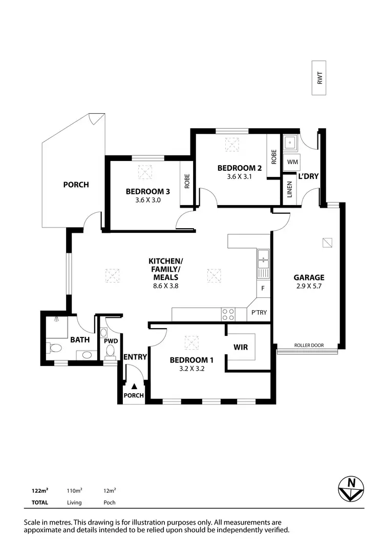 Floorplan of Homely house listing, 12 Kelmscott Street, Rosewater SA 5013