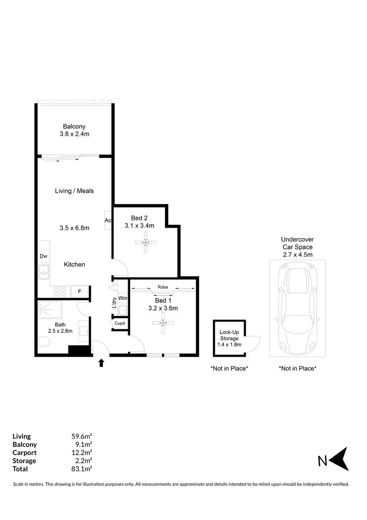 Floorplan of Homely apartment listing, 410/2 Post Parade, St Clair SA 5011