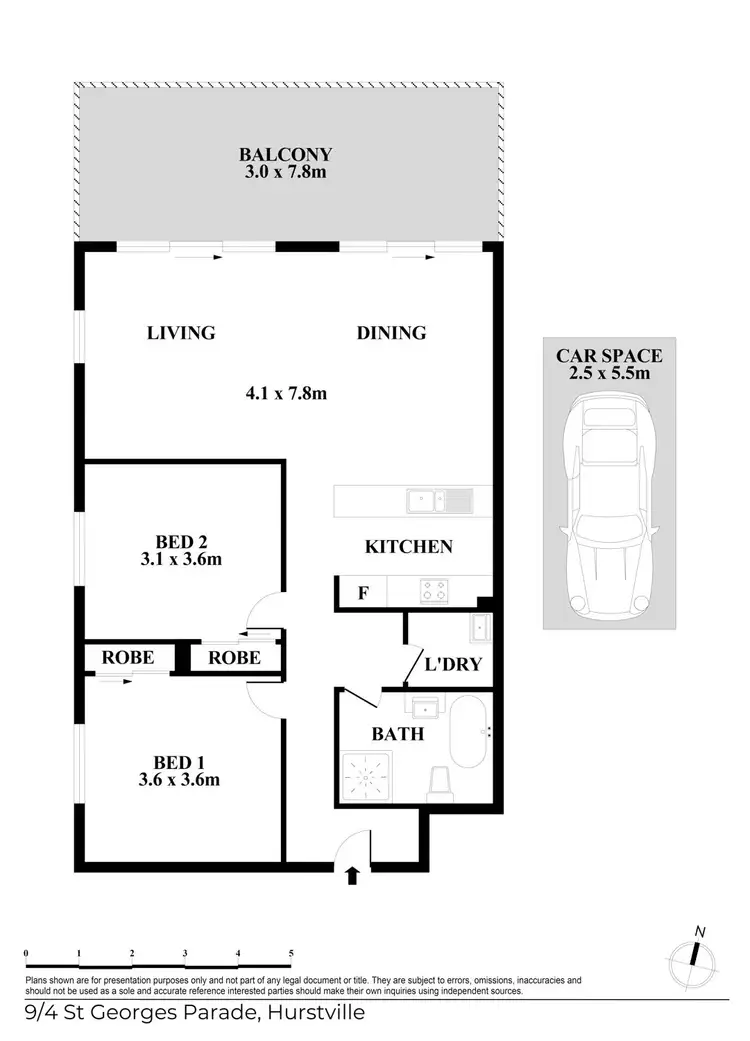 Floorplan of Homely apartment listing, 9/4 St Georges Parade, Hurstville NSW 2220