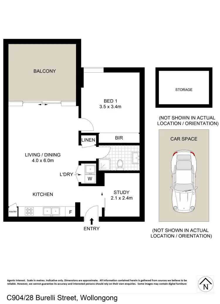Floorplan of Homely apartment listing, C904/28 Burelli Street, Wollongong NSW 2500