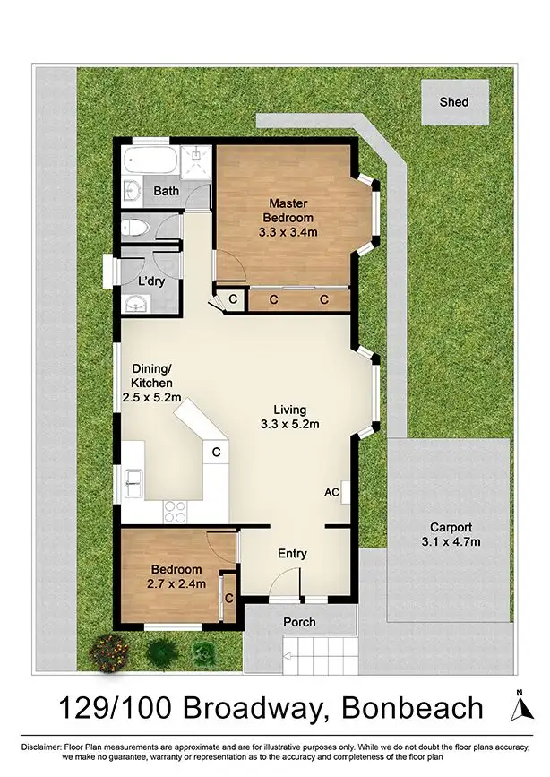 Floorplan of Homely unit listing, 129/100 Broadway, Bonbeach VIC 3196