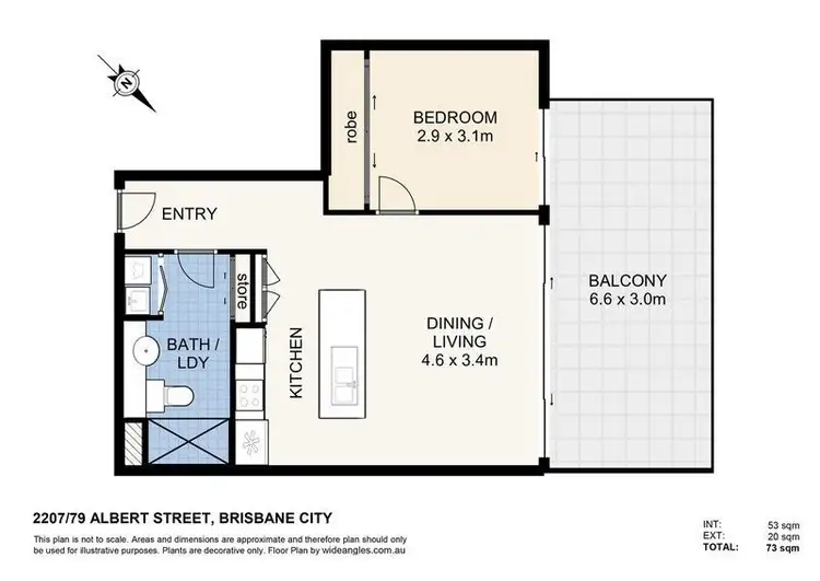 Floorplan of Homely apartment listing, 2207/79 Albert Street, Brisbane City QLD 4000