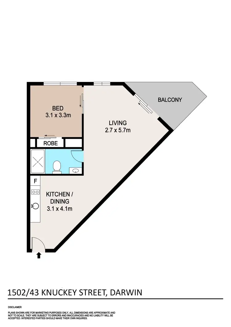 Floorplan of Homely unit listing, 1502/43B Knuckey Street, Darwin City NT 800