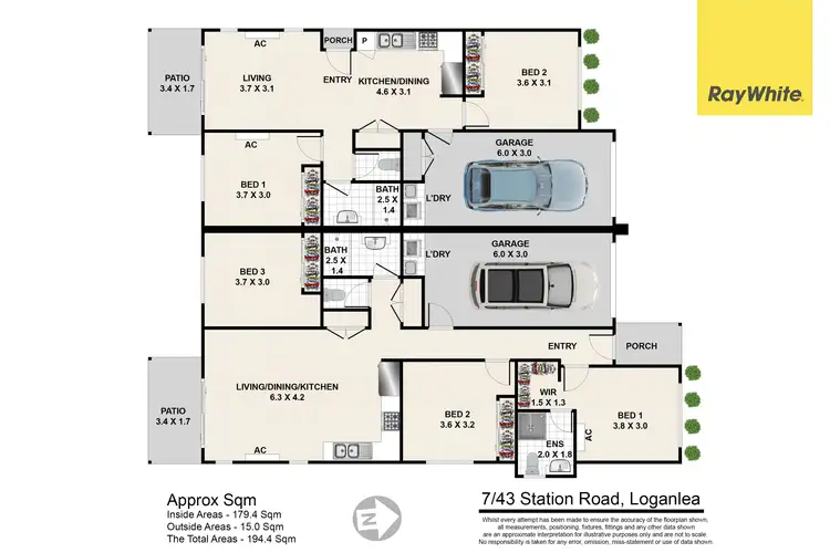 Floorplan of Homely semi-detached listing, 7A&7B/43 Station Road, Loganlea QLD 4131