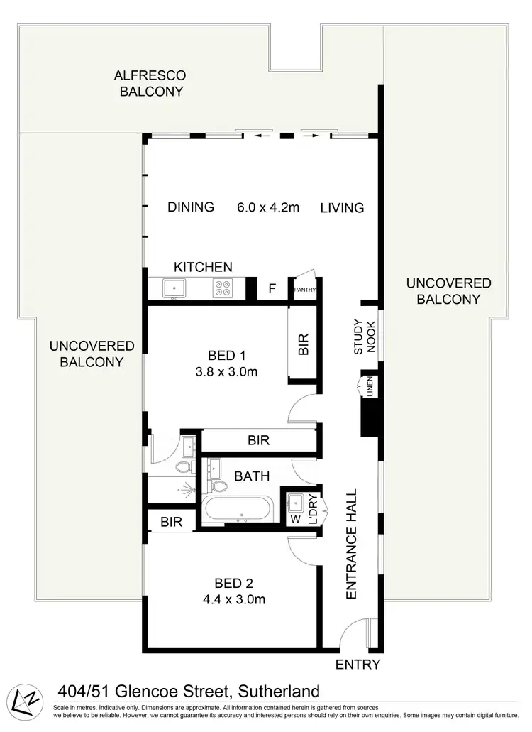 Floorplan of Homely apartment listing, 404/51 Glencoe Street, Sutherland NSW 2232