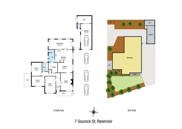 Floorplan of Homely house listing, 7 Gourock Street, Reservoir VIC 3073