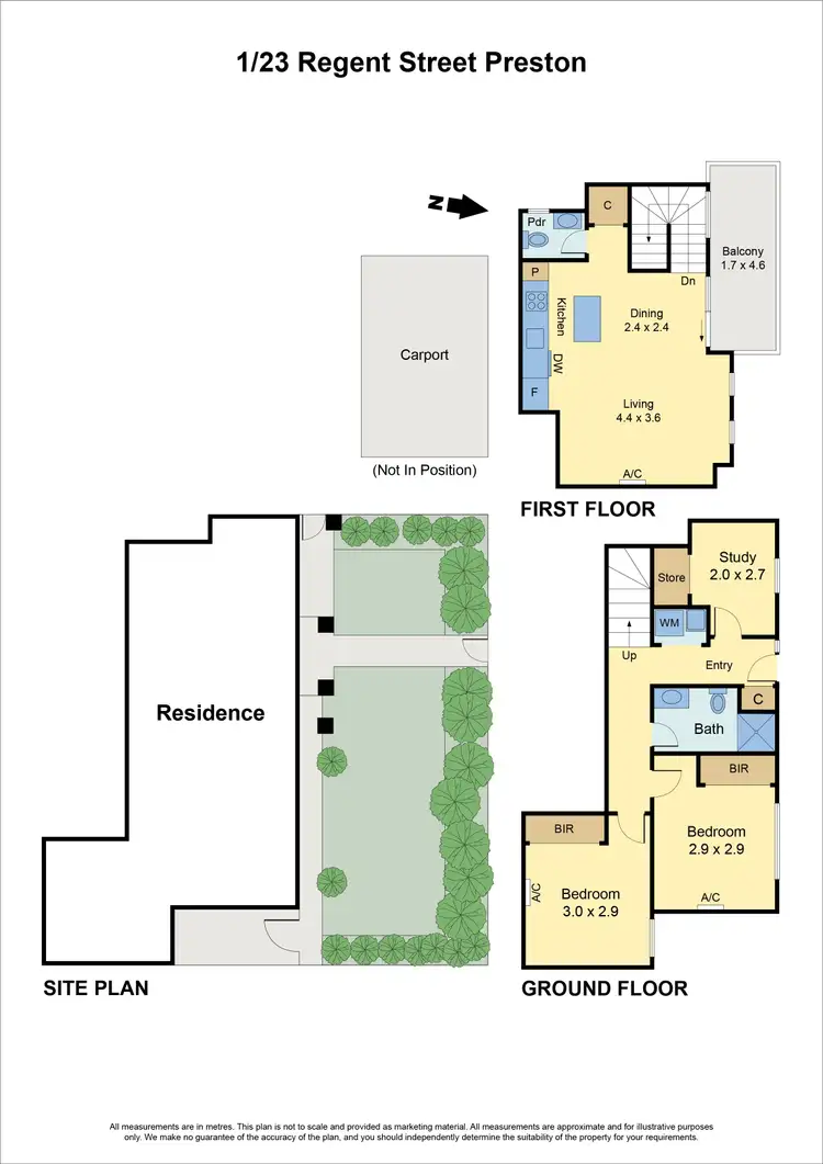 Floorplan of Homely townhouse listing, 1/23 Regent Street, Preston VIC 3072
