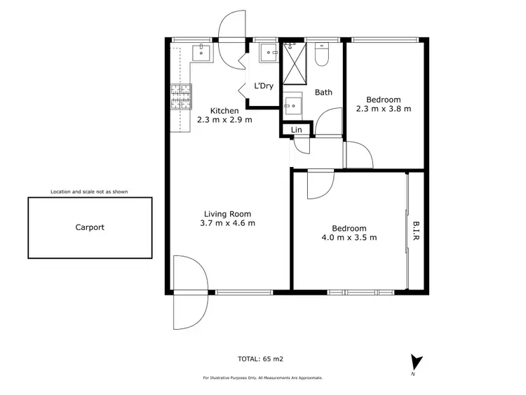 Floorplan of Homely unit listing, 3/66 Military Road, West Beach SA 5024