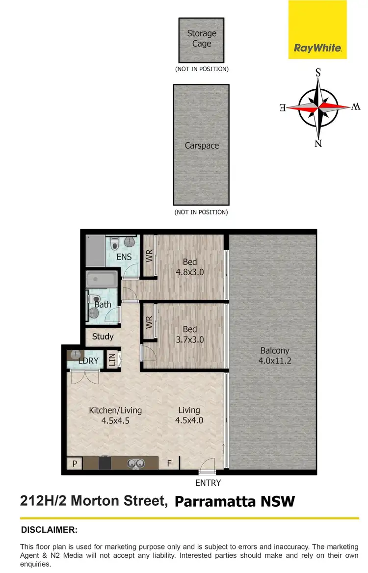 Floorplan of Homely apartment listing, 212H/2 Morton Street, Parramatta NSW 2150