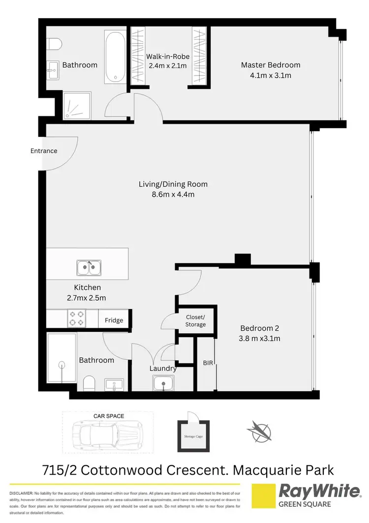 Floorplan of Homely apartment listing, 715/2 Cottonwood Crescent, Macquarie Park NSW 2113