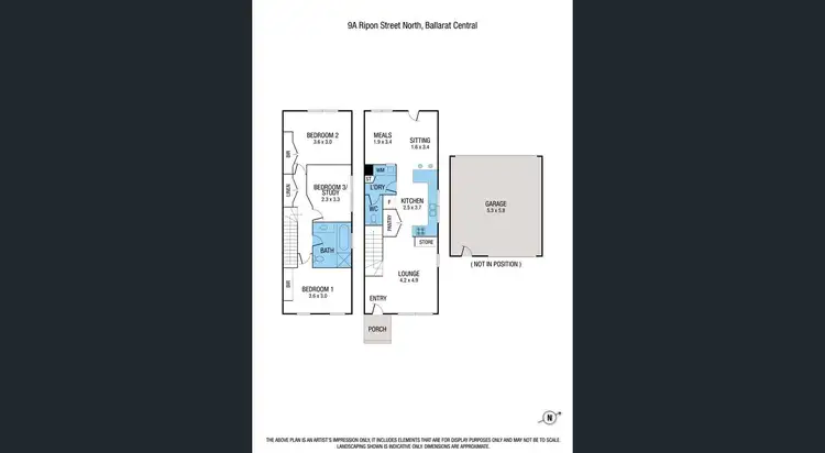 Floorplan of Homely townhouse listing, 9A Ripon Street North, Ballarat Central VIC 3350