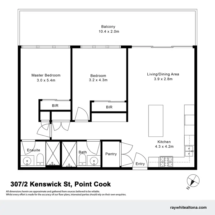 Floorplan of Homely apartment listing, 307/2 Kenswick Street, Point Cook VIC 3030