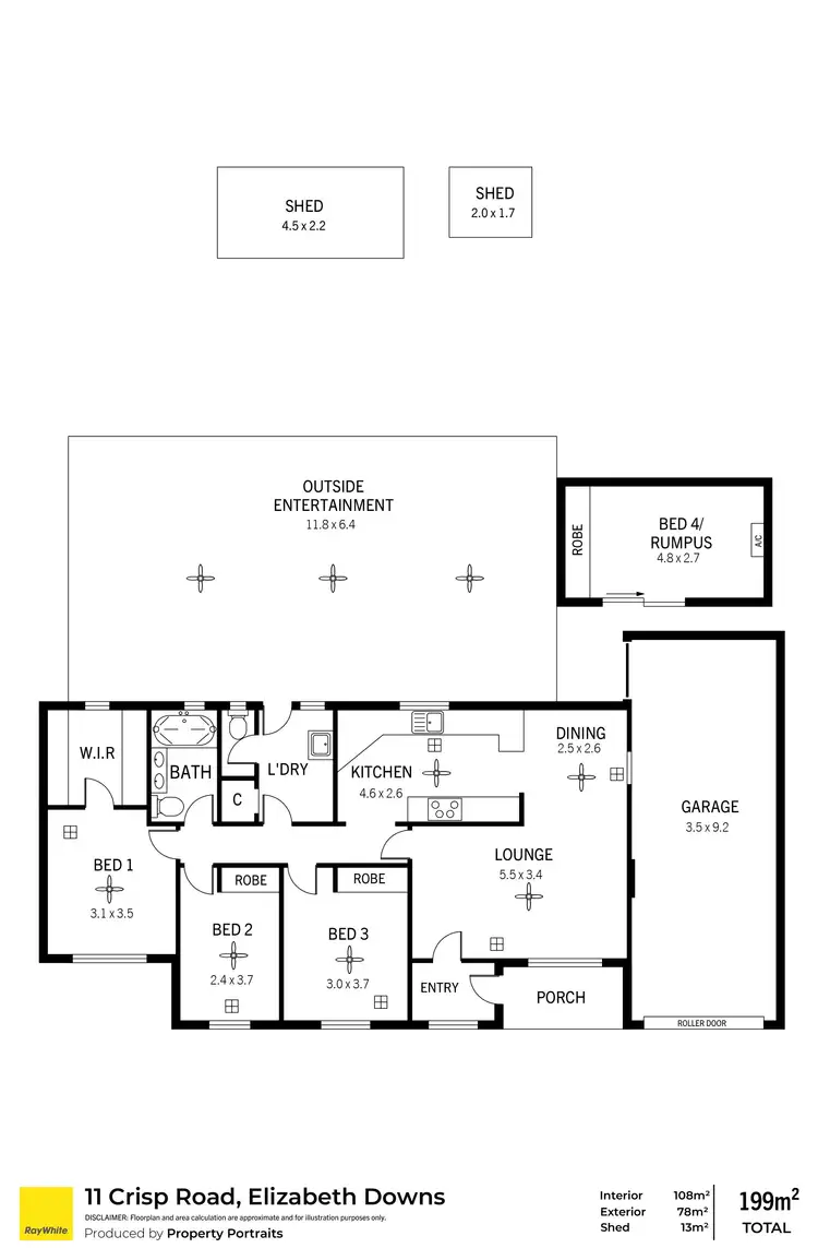 Floorplan of Homely house listing, 11 Crisp Road, Elizabeth Downs SA 5113