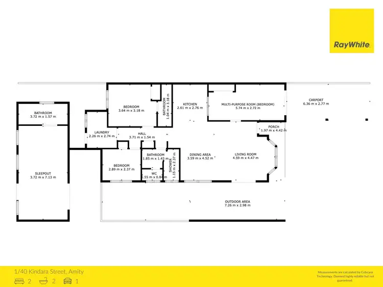 Floorplan of Homely semi-detached listing, 1/40 Kindara Street, Amity QLD 4183