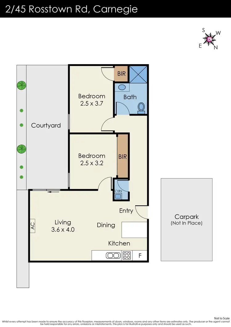 Floorplan of Homely apartment listing, 2/45 Rosstown Road, Carnegie VIC 3163