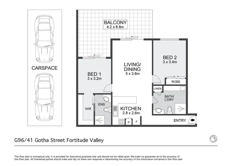 Floorplan of Homely apartment listing, G96/41 Gotha Street, Fortitude Valley QLD 4006
