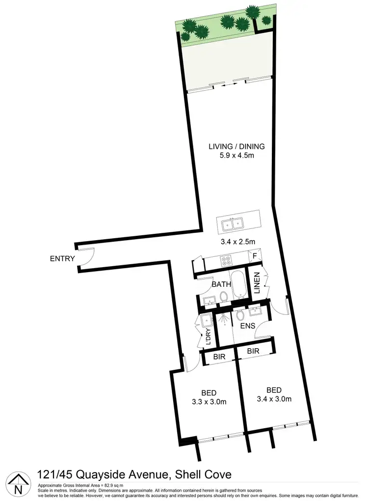 Floorplan of Homely apartment listing, 121/45 Quayside Avenue, Shell Cove NSW 2529