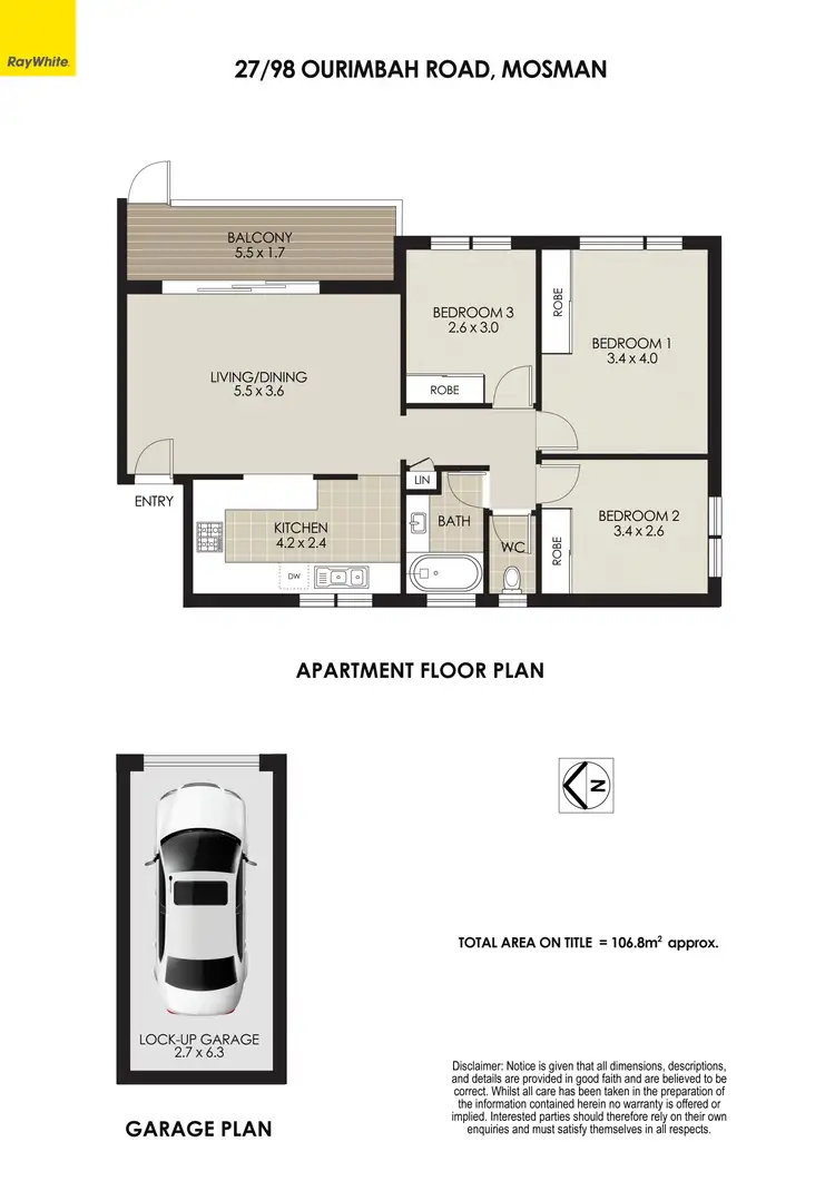 Floorplan of Homely apartment listing, 27/98 Ourimbah Road, Mosman NSW 2088