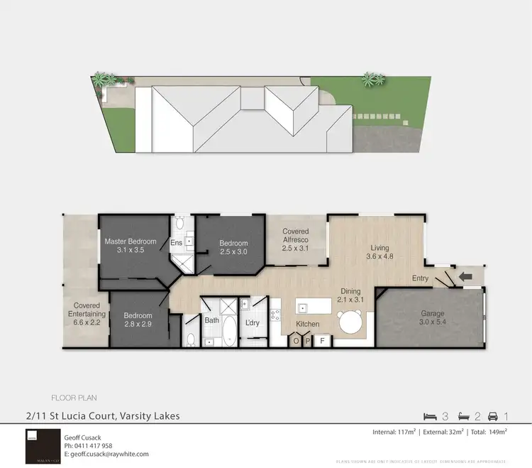 Floorplan of Homely semi-detached listing, 2/11 St Lucia Court, Varsity Lakes QLD 4227