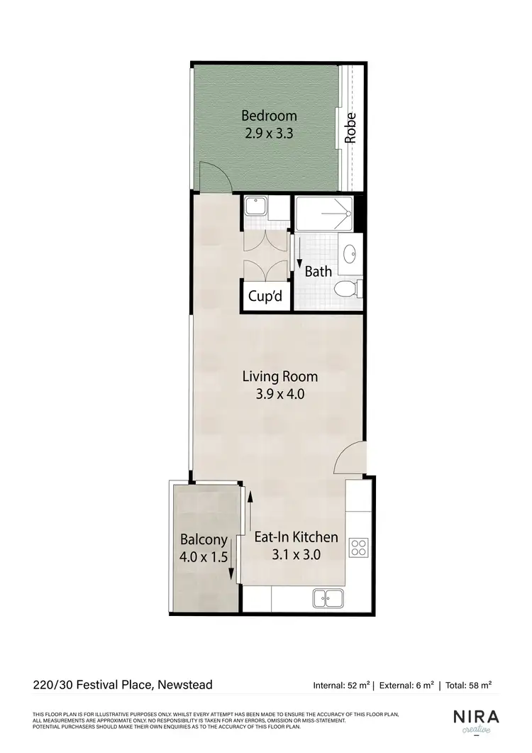Floorplan of Homely apartment listing, 220/30 Festival Place, Newstead QLD 4006