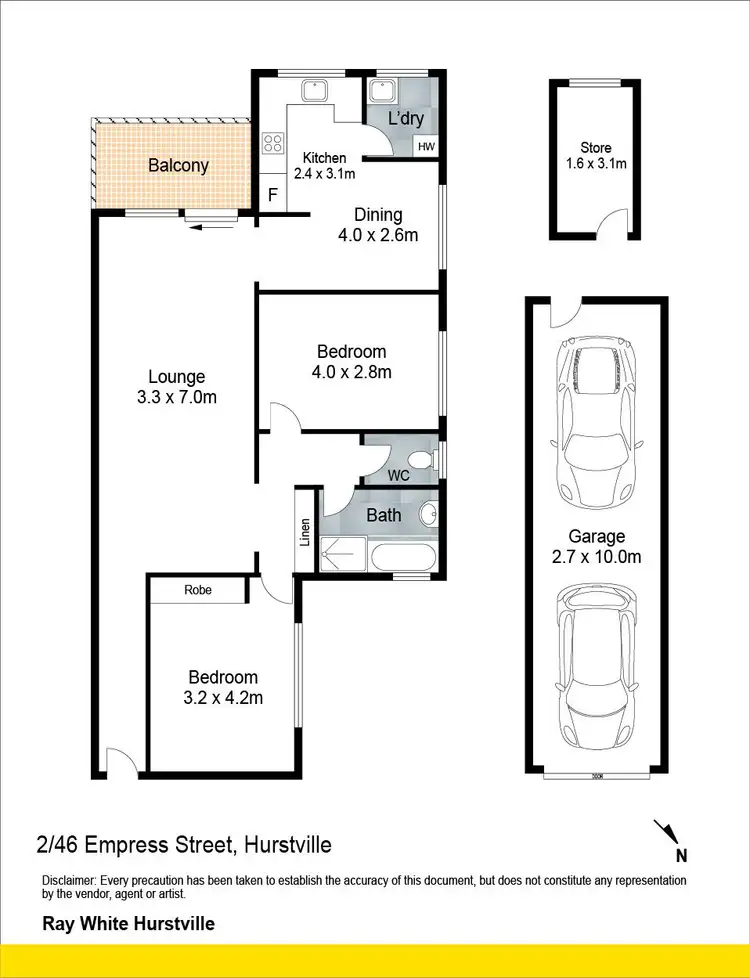 Floorplan of Homely unit listing, 2/46 Empress Street, Hurstville NSW 2220