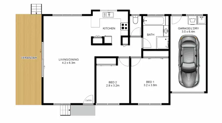 Floorplan of Homely unit listing, 3/136 Yamba Road, Yamba NSW 2464