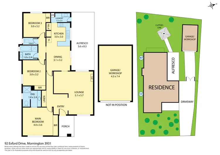 Floorplan of Homely house listing, 92 Exford Drive, Mornington VIC 3931