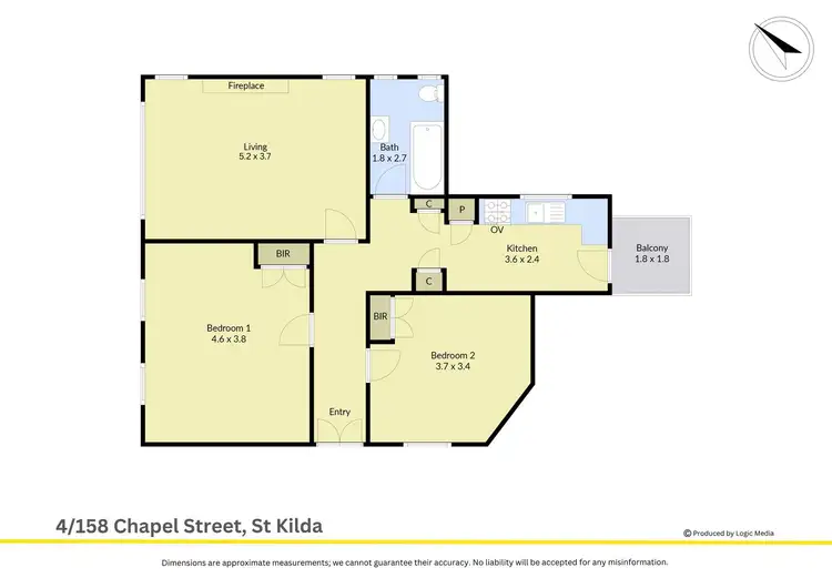Floorplan of Homely unit listing, 4/158 Chapel Street, St Kilda VIC 3182