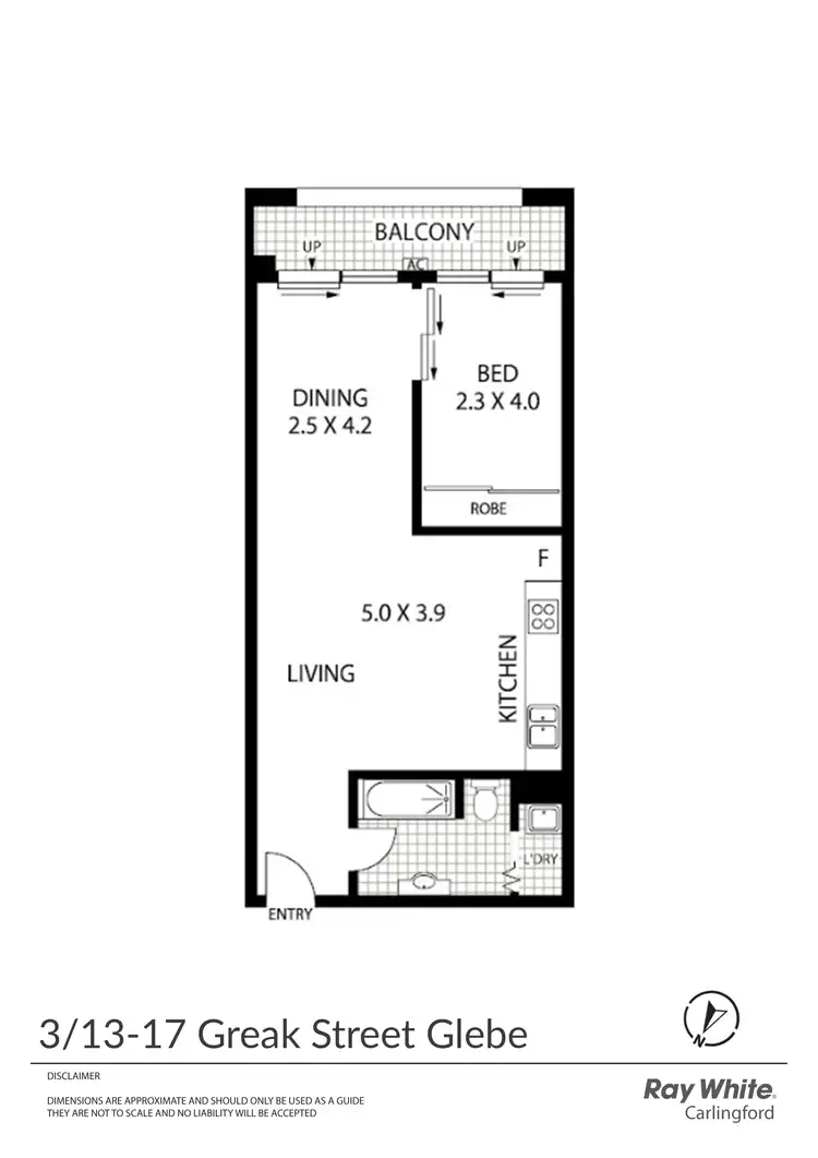Floorplan of Homely apartment listing, 3/13-17 Greek Street, Glebe NSW 2037