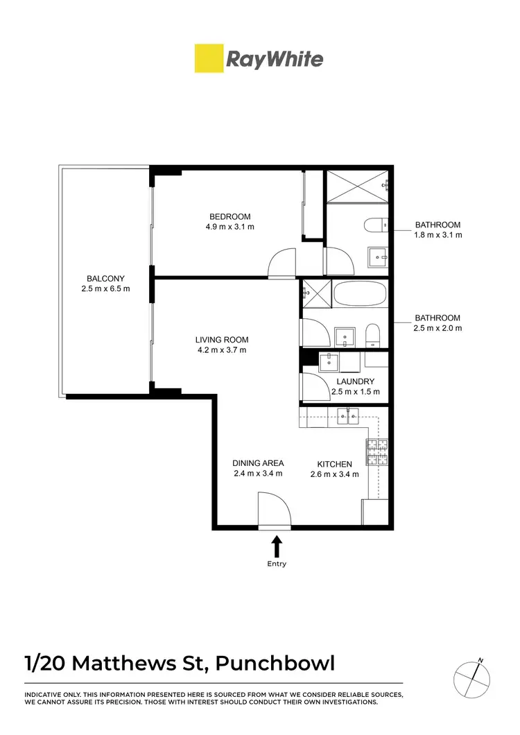 Floorplan of Homely unit listing, 1/20 Matthews Street, Punchbowl NSW 2196