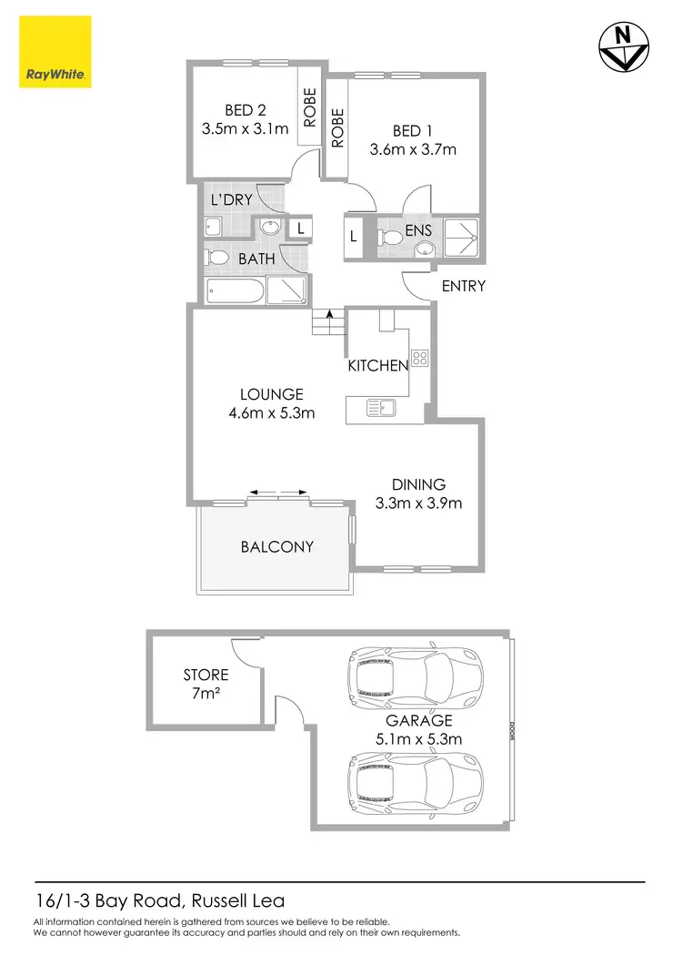 Floorplan of Homely unit listing, 16/1-3 Bay Road, Russell Lea NSW 2046