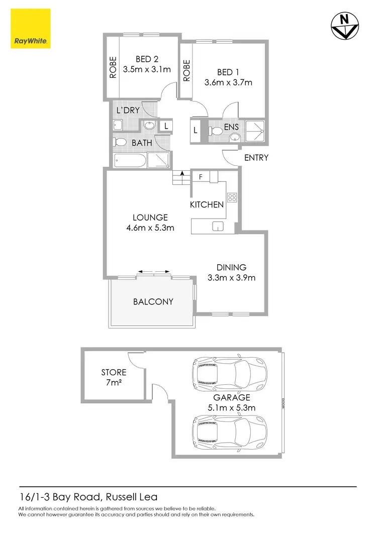 Floorplan of Homely unit listing, 16/1-3 Bay Road, Russell Lea NSW 2046