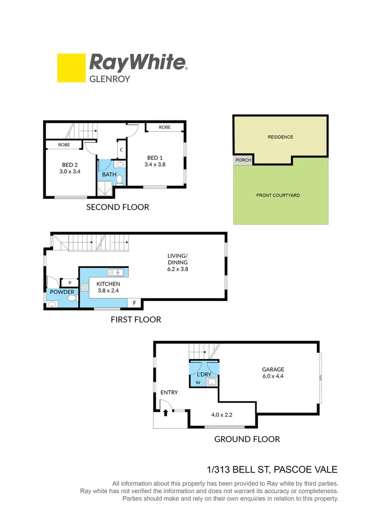 Floorplan of Homely townhouse listing, 1/313 Bell Street, Pascoe Vale South VIC 3044
