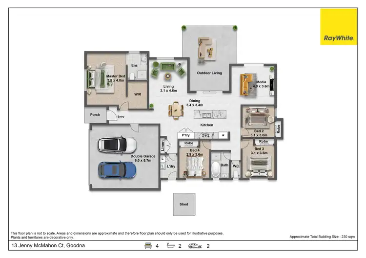Floorplan of Homely house listing, 13 Jenny Mcmahon Court, Goodna QLD 4300