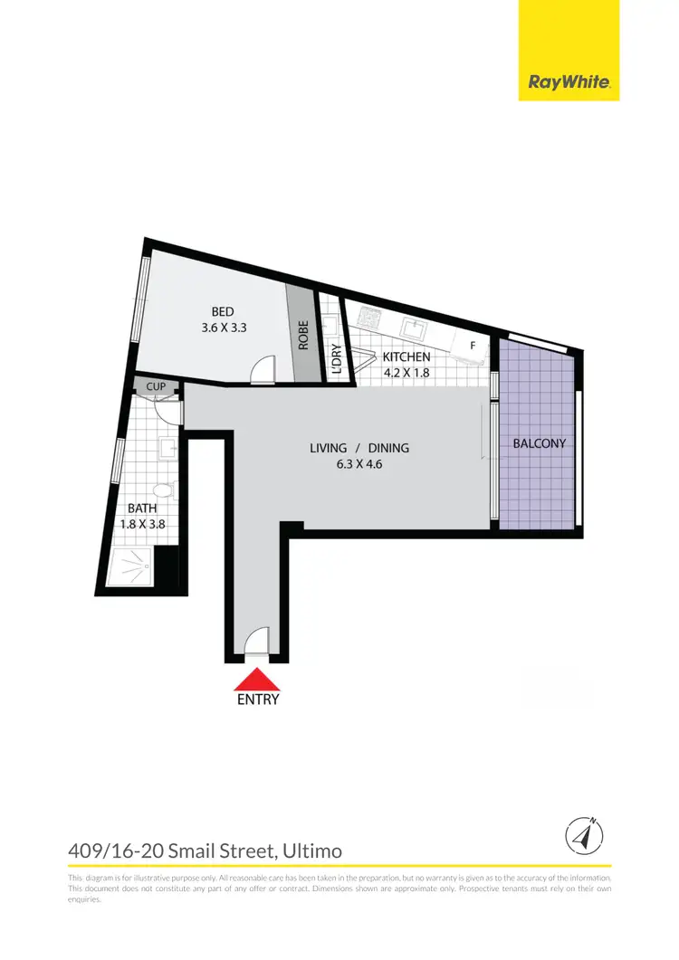 Floorplan of Homely apartment listing, 409/16-20 Smail Street, Ultimo NSW 2007