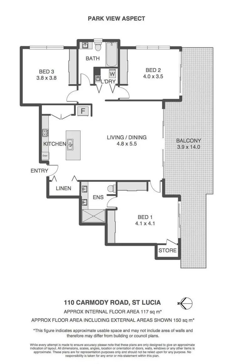 Floorplan of Homely unit listing, 1/110 Carmody Road, St Lucia QLD 4067