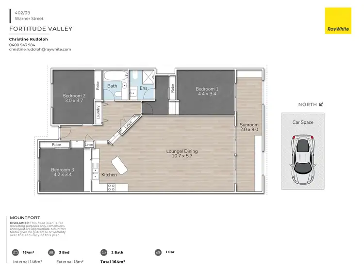 Floorplan of Homely apartment listing, 402/38 Warner Street,, Fortitude Valley QLD 4006
